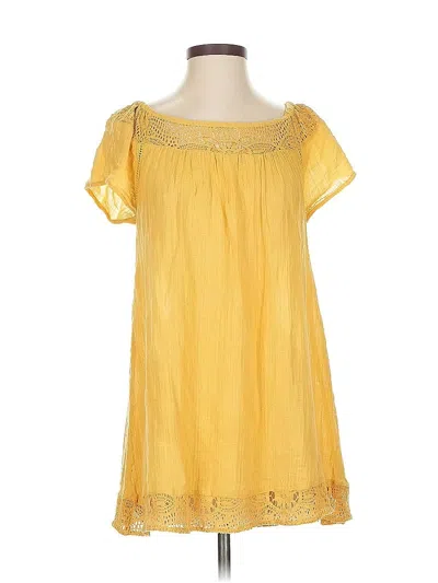 Pre-owned O'neill Short Sleeve Top Yellow Off The Shoulder Neckline Tops