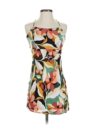 Pre-owned O'neill Sleeveless Top Orange Halter Neckline Tops