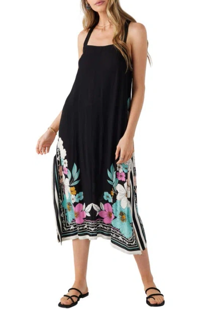 O'neill Spencer Abbie Floral Cover-up Dress In Black
