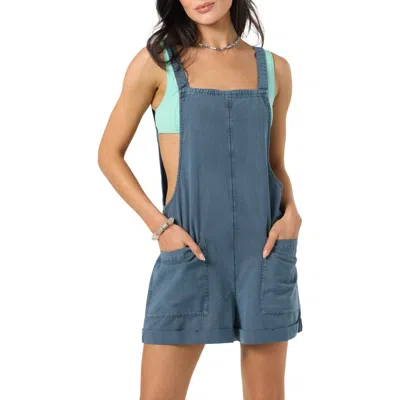 O'neill Summerlin 2 Cotton & Linen Shortalls In Blue