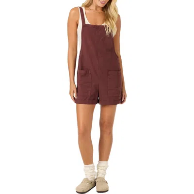 O'neill Summerlin 2 Cotton & Linen Shortalls In Brown