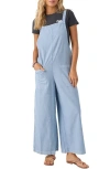 O'neill Juniors' Summerlin Wide-leg Jumpsuit In Faded Denim