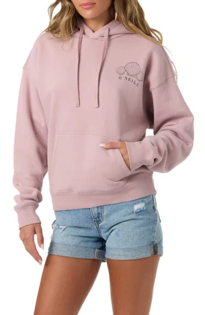 O'neill Sunshell Relaxed Fleece Graphic Hoodie In Pink