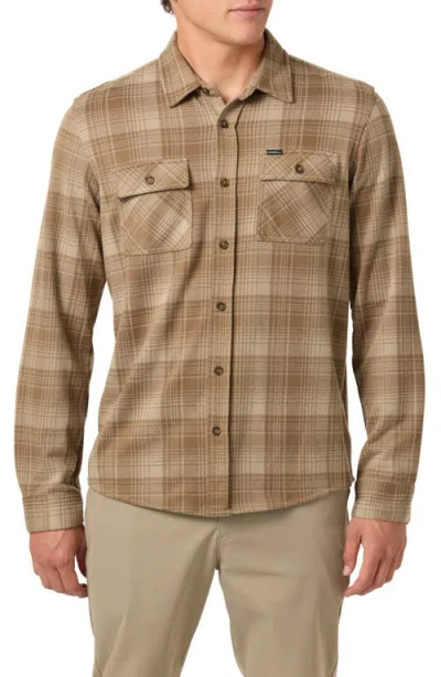 O'neill Sutton Plaid Knit Shirt In Brown