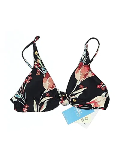 O'neill Swimsuit Top Black Floral Pattern Swimwear