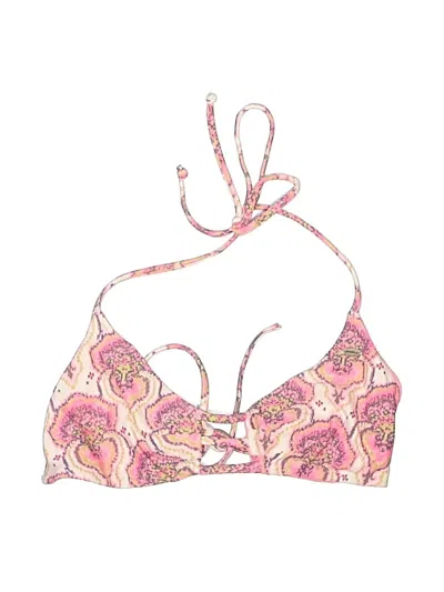 Pre-owned O'neill Swimsuit Top Pink Paisley Pattern Swimwear