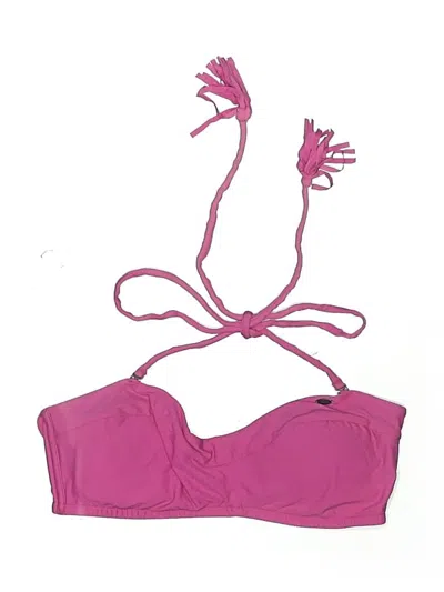 Pre-owned O'neill Swimsuit Top Pink Solid Pattern Swimwear