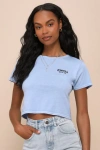 O'NEILL TALITHA LIGHT BLUE CROPPED GRAPHIC TEE