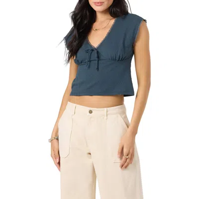 O'neill Tamilyn Textured Crop Top In Blue