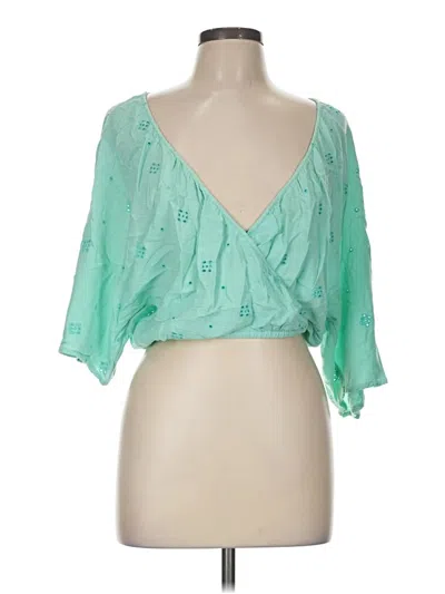 Pre-owned O'neill Tank Top Green Plunge Neckline Tops