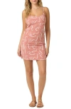 O'neill Taryn Tidalwave Print Minidress In Pink