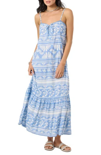 O'neill Tasmin Abstract Midi Dress In Azurine In Blue
