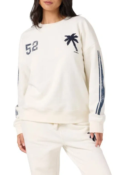 O'neill Team Graphic Oversized Sweatshirt In White