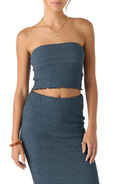 O'neill Terra Smocked Crop Tube Top In Slate
