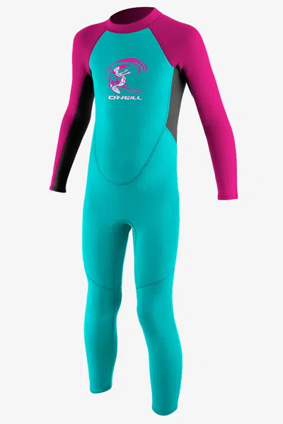 O'neill Toddler Reactor-2 2mm Back Zip Full Wetsuit In Turquoise