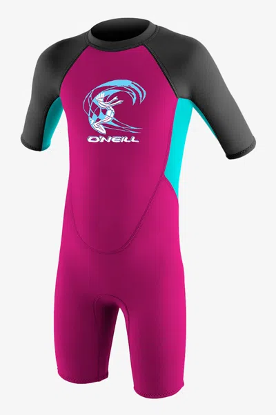 O'neill Toddler Reactor-2 2mm Back Zip Short Sleeves Spring Wetsuit In Multi