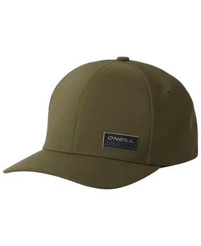 O'neill Traveller Stretch Fit Mid Profile Baseball Cap In Dark Olive