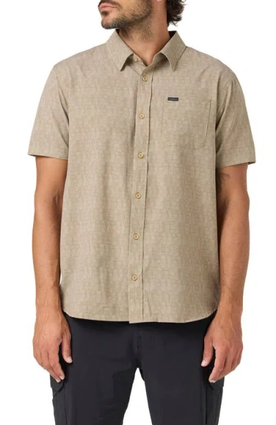 O'neill Trvlr Performance Short Sleeve Button-up Shirt In Brown