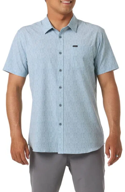 O'neill Trvlr Performance Short Sleeve Button-up Shirt In Gray