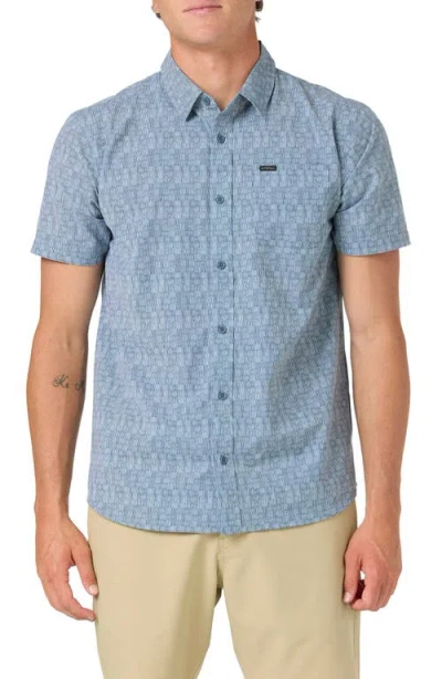 O'neill Trvlr Performance Short Sleeve Button-up Shirt In Gray