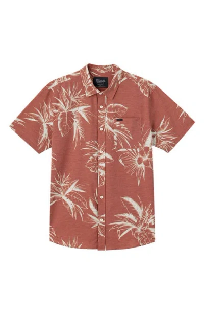 O'neill Trvlr Traverse Floral Print Upf 50+ Button-up Shirt In Ginger Bread