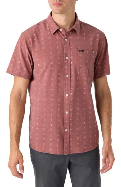 O'neill Men's Trvlr Upf Traverse Short Sleeve Standard Shirt In Mahogany