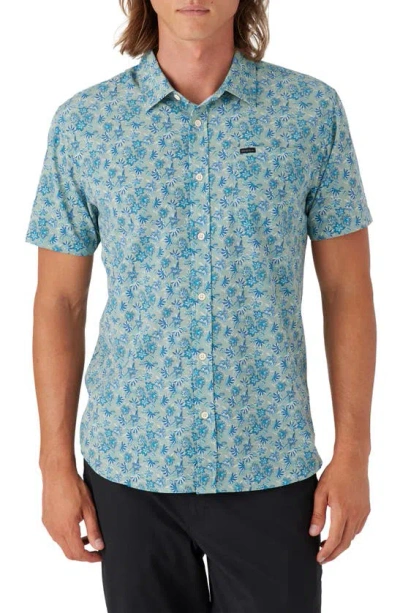 O'neill Trvlr Traverse Floral Print Upf 50+ Button-up Shirt In Seagrass
