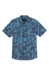 O'neill Trvlr Traverse Stripe Upf 50+ Button-up Shirt In Black/ Blue