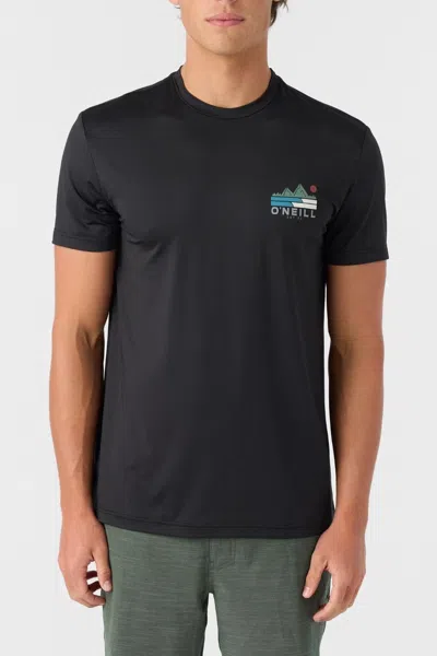O'neill Trvlr T-shirt Men's Black Graphic Print Upf Standard Fit Red1148