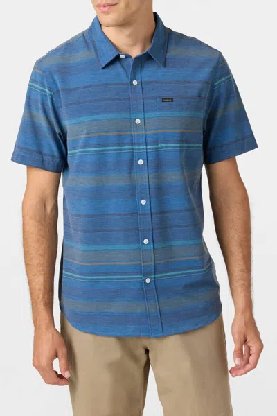 O'neill Trvlr Upf Traverse Shirt In Striped Midnight Navy In Multi