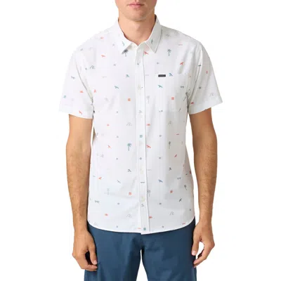O'neill Trvlr Upf Traverse Short Sleeve Performance Button-up Shirt In Natural