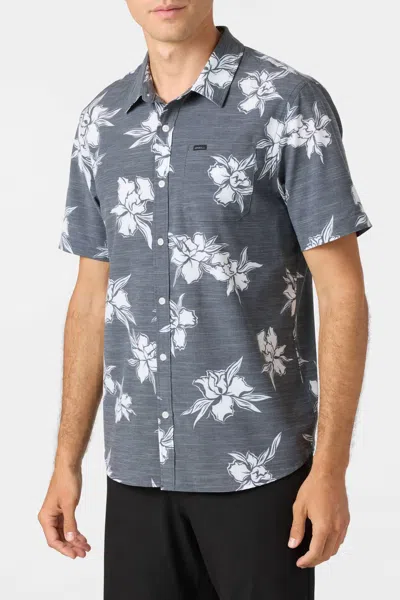O'neill Trvlr Upf Traverse Slub Relaxed Button-up In Graphite In Gray