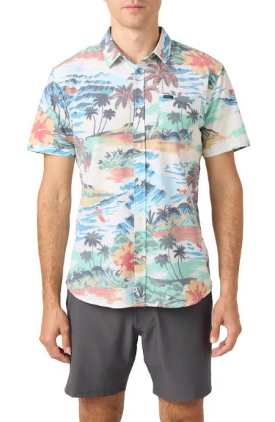 O'neill Trvlr Upf Traverse Slub Short Sleeve Performance Button-up Shirt