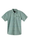 O'neill Trvlr Upf Traverse Stripe Short Sleeve Performance Button-up Shirt In Blue