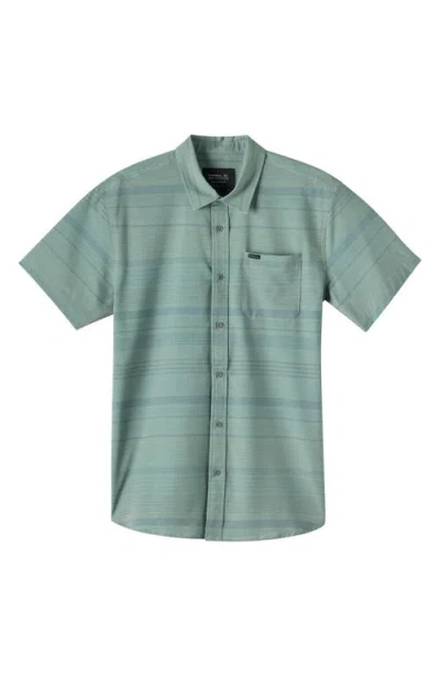 O'neill Trvlr Upf Traverse Stripe Short Sleeve Performance Button-up Shirt In Blue