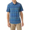 O'neill Trvlr Upf Traverse Stripe Short Sleeve Performance Button-up Shirt In Midnight Navy