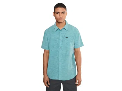 O'neill Trvlr Upf Traverse Stripe Standard Short Sleeve Woven Shirt In Blue