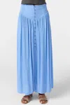 O'neill Tryston Button Front Midi Skirt In Blue