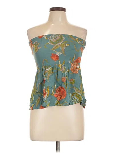 Pre-owned O'neill Tube Top Teal Strapless Neckline Tops In Blue