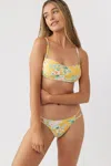 O'neill Tulum Tropical Jupiter Bikini Top Womens Yellow Tropical Bralette Jdm586 In Yellow