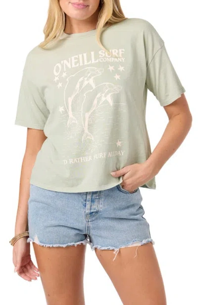 O'neill Twinning Cotton Graphic T-shirt In Green