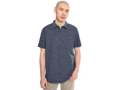 O'neill Upf Slub Solid Standard Short Sleeve Woven Shirt Men's Clothing Navy: 2xl