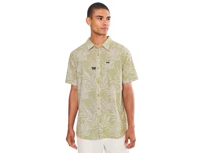 O'neill Upf Slub Standard Short Sleeve Woven Shirt Men's Clothing Twill: Xl In Green