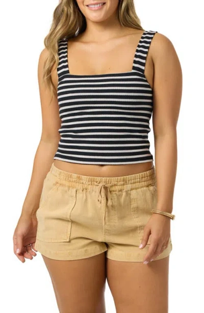 O'neill Vanessa Stripe Rib Tank In Black