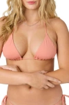 O'neill Venice Saltwater Solids Bikini Top In Canyon Clay