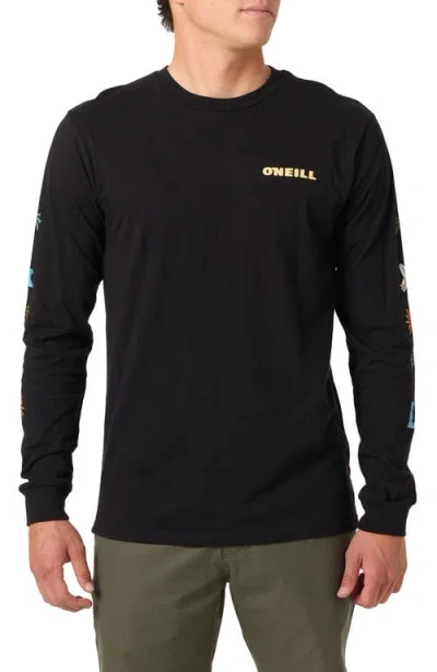 O'neill Vibez Long Sleeve Graphic T-shirt In Black