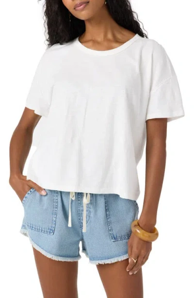 O'neill Wavelength Slub Cotton Jersey Crewneck T-shirt In White