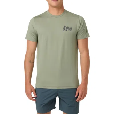 O'neill Waves Upf Short Sleeve T-shirt In Green