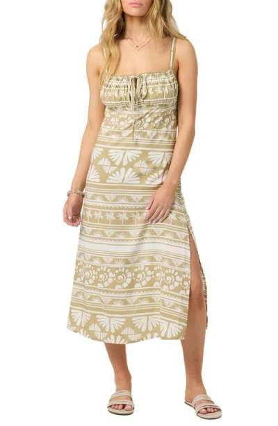 O'neill Wiley Printed Midi Sundress In Brown