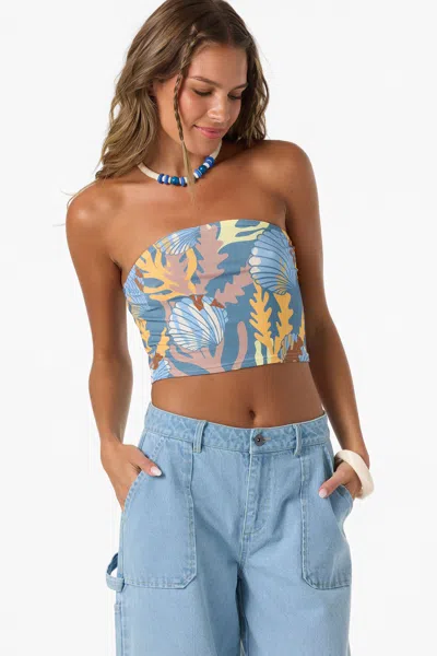 O'neill Adeline Print Tube Top In Blue